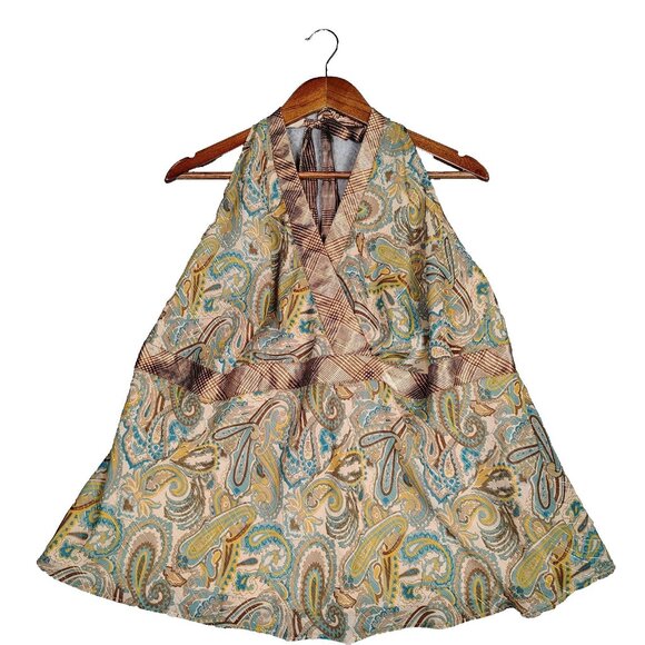 Lane Bryant Tops - Lane Bryant Top Womens 20 Brown Paisley Halter Neck Blouse Y2K Retro Boho NWT